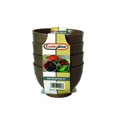 LOT DE 4 BOLS RONDS EN PLASTIQUE 300 ML COULEURS LEADERPLAST LEADERPLAST - 2