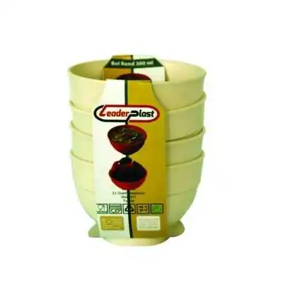 LOT DE 4 BOLS RONDS EN PLASTIQUE 300 ML COULEURS LEADERPLAST LEADERPLAST - 3