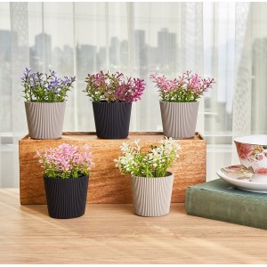 MINI PLANTE ARTIFICIELLE  POT EN PLASTIQUE 11*65MM COULEURS  - 1