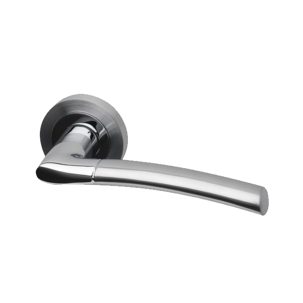 POIGNÉE DE PORTE AVEC ROSACE 805520 CONDAMNATION CHROMÉ-SATINÉ DELIA