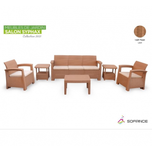 SALON DE JARDIN SYPHAX 5 PLACES TAUPE SOFPINCE SOFPINCE - 1