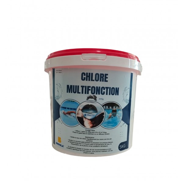 CHLORE MULTIFONCTION EN GALET DE 200G - 5KG AQUA PUR AQUA PUR - 1