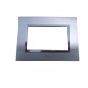 PLAQUE RECTANGULAIRE 3 MODULES GRIS CHROMÉ NOVA SYS45 SOMEF SOMEF - 1