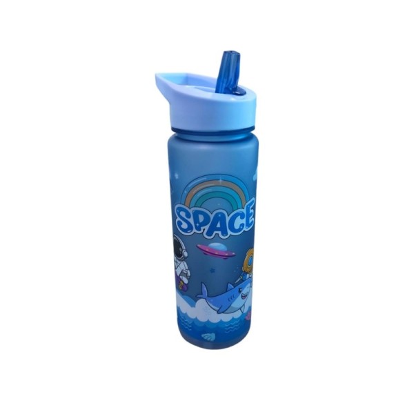 BOUTEILLE D’EAU EN PLASTIQUE AVEC PAILLE  700ML