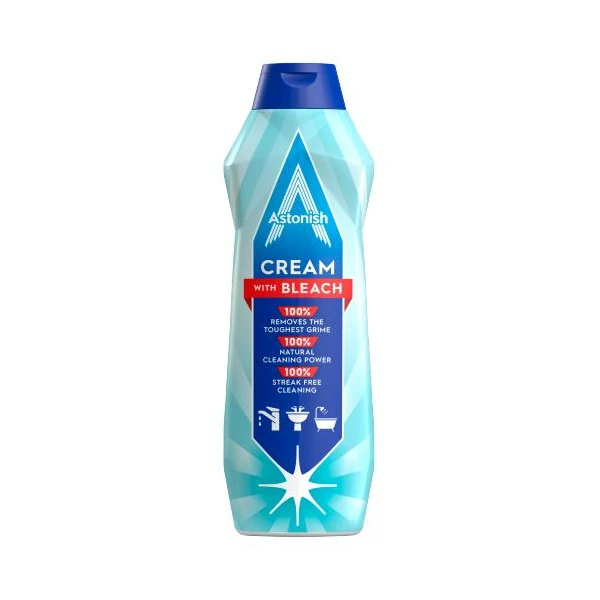 CRÈME NETTOYANTE AVEC EAU DE JAVEL POUR SALLE DE BAIN 500 ML ASTONISH