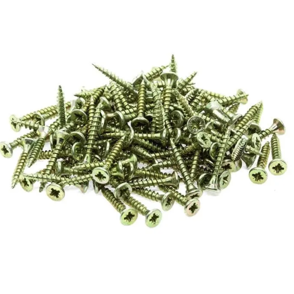 LOT DE 100 VIS À BOIS TÊTE FRAISÉE PLATE 4*30MM JAUNE BRICOLA