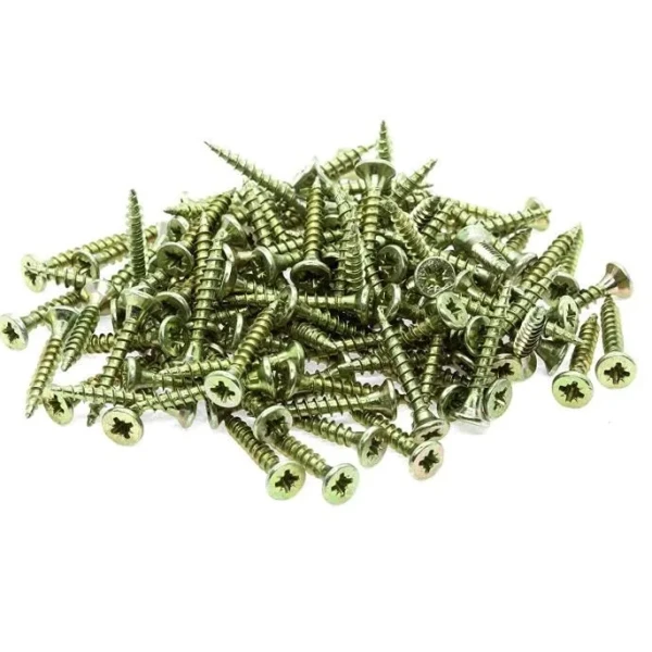 LOT DE 100 VIS À BOIS TÊTE FRAISÉE PLATE 4*30MM JAUNE BRICOLA