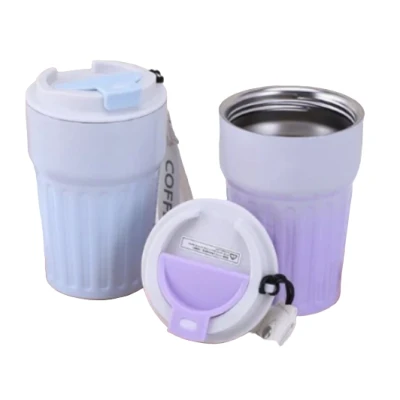 MUG ISOTHERME AVEC COUVERCLE 400ML COULEURS - 1