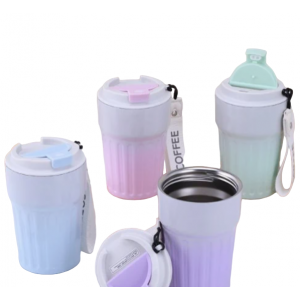 MUG ISOTHERME AVEC COUVERCLE 400ML COULEURS  - 2