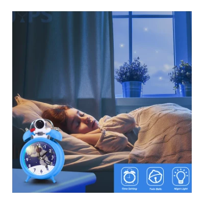 HORLOGE RÉVEIL À DOUBLE CLOCHE MOTIF DESSIN ANIMÉ ENFANT - 4