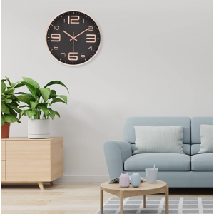 HORLOGE MURALE RONDE EN PLASTIQUE Ø30CM COULEURS  - 3