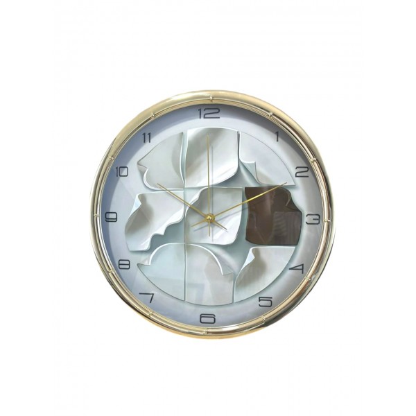 HORLOGE MURALE EN PLASTIQUE RONDE DESIGN VERT Ø35CM  - 1