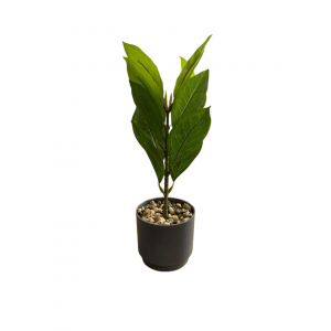 PLANTE ARTIFICIELLE  HAUTEUR 27CM ,POT EN PLASTIQUE NOIR  - 1