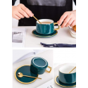 TASSE EN CÉRAMIQUE AVEC SOUCOUPE ET CUILLÈRE COULEURS  - 3