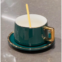 TASSE EN CÉRAMIQUE AVEC SOUCOUPE ET CUILLÈRE COULEURS  - 6