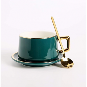 TASSE EN CÉRAMIQUE AVEC SOUCOUPE ET CUILLÈRE COULEURS  - 7