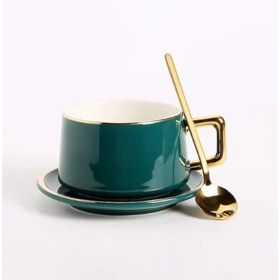 TASSE EN CÉRAMIQUE AVEC SOUCOUPE ET CUILLÈRE COULEURS - 7