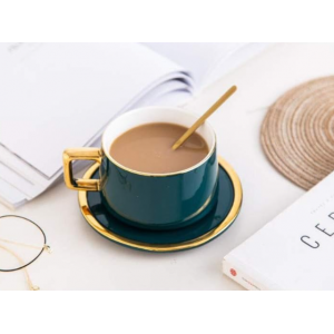 TASSE EN CÉRAMIQUE AVEC SOUCOUPE ET CUILLÈRE COULEURS  - 9