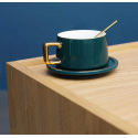 TASSE EN CÉRAMIQUE AVEC SOUCOUPE ET CUILLÈRE COULEURS  - 10