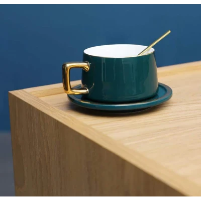 TASSE EN CÉRAMIQUE AVEC SOUCOUPE ET CUILLÈRE COULEURS - 10