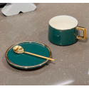 TASSE EN CÉRAMIQUE AVEC SOUCOUPE ET CUILLÈRE COULEURS  - 11