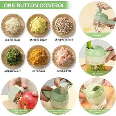 MINI HACHOIR ÉLECTRIQUE RECHARGEABLE MULTIFONCTIONNEL 4EN1  - 3