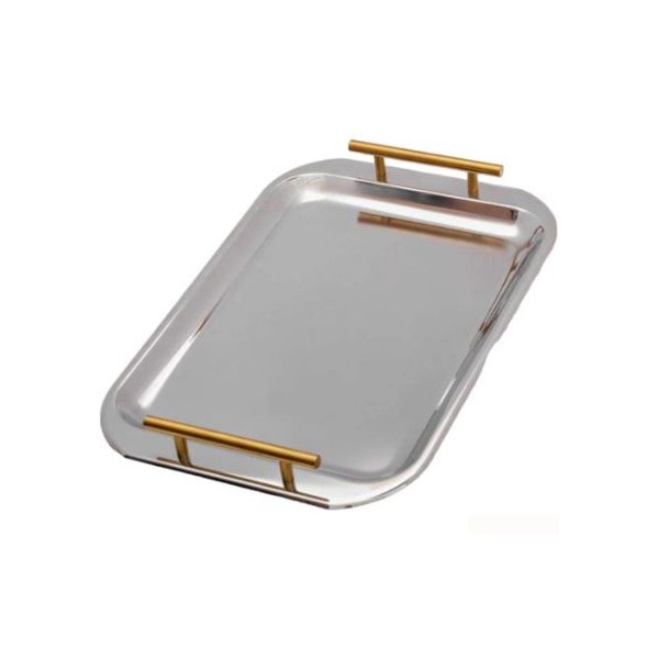 PLATEAU INOX 18/10 RECTANGULAIRE DORÉ LONGUEUR 40CM JUGURTHA WINOX WINOX - 1