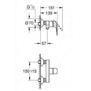 MITIGEUR DE DOUCHE EUROECO CHROMÉ GROHE GROHE - 4