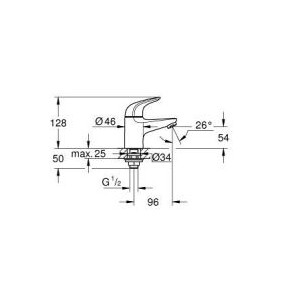 ROBINET DE LAVABO 1/2″ TAILLE XS EUROECO CHROMÉ GROHE GROHE - 3