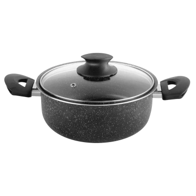 FAITOUT Ø26 CM AVEC COUVERCLE GRANITE BLACK WINOX WINOX - 1