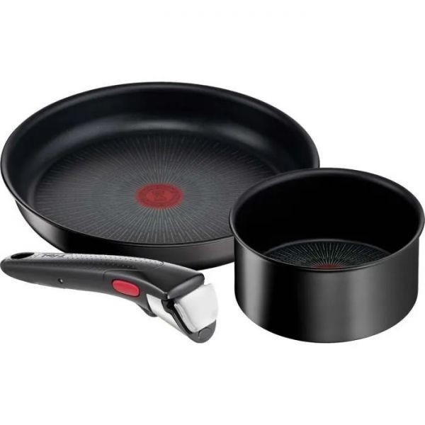 SET D'UNE POELE 28CM ET CASSEROLE 20CM AVEC UNE POIGNÉE AMOVIBLE TEFAL