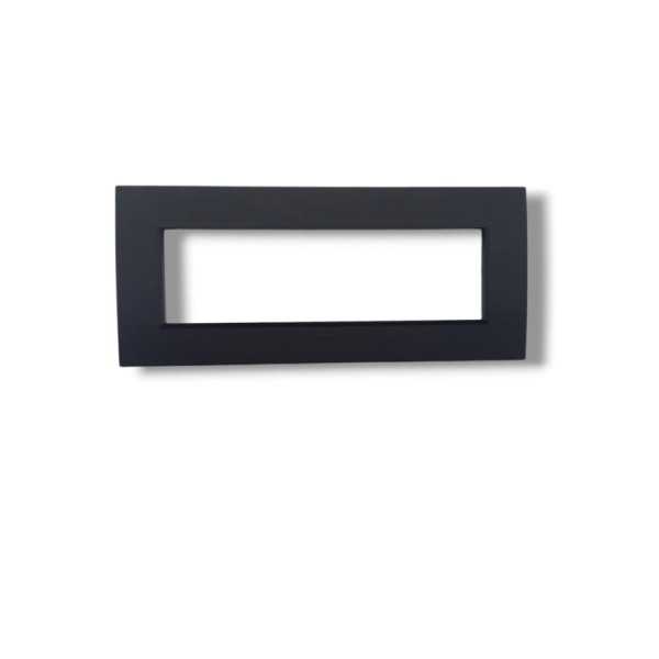 PLAQUE RECTANGULAIRE 7 MODULES NOIR MAT SYS43 SOMEF
