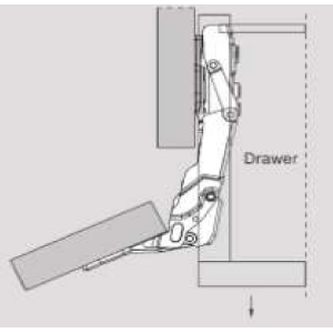 CHARNIÈRE INVISIBLE A605 NF-155 AVEC CHEVILLE  - 2