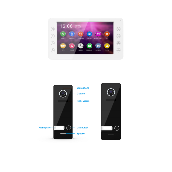 VIDEOPHONE ANGELAX2 BLANC AVEC 1 PLAQUE DE RUE SOMEF