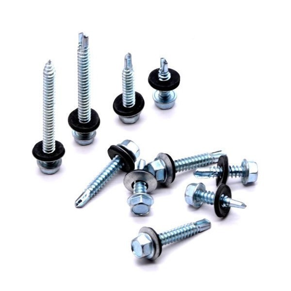 LOT DE 10 VIS AUTOPERCEUSES AVEC RONDELLE TÊTE HEXAGONALE 6.3*50MM BRICOLA