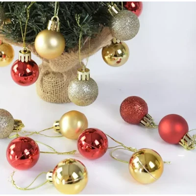 LOT DE 20 BOULES DE NOËL Ø4CM COULEURS - 1