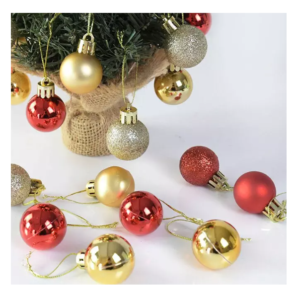 LOT DE 20 BOULES DE NOËL Ø4CM COULEURS  - 1