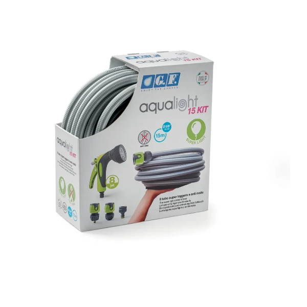 KIT TUYAU D'ARROSAGE 15M LEGER "AQUALIGHT 15 KIT" GFGARDEN