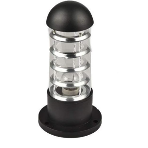 POTELET EXTÉRIEUR ROND EN ALLUMINIUM NOIR E27 IP54 MEDLUX  - 1