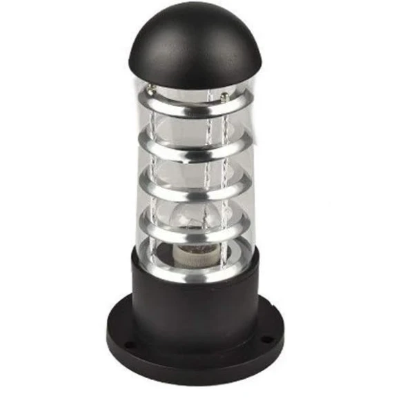 POTELET EXTÉRIEUR ROND EN ALLUMINIUM NOIR E27 IP54 MEDLUX