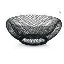 SET DE 2 CORBEILLES FRUITS EN METAL NOIR  - 2