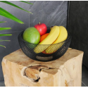 SET DE 2 CORBEILLES FRUITS EN METAL NOIR  - 3