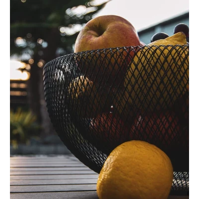 SET DE 2 CORBEILLES À FRUITS EN METAL NOIR  - 5