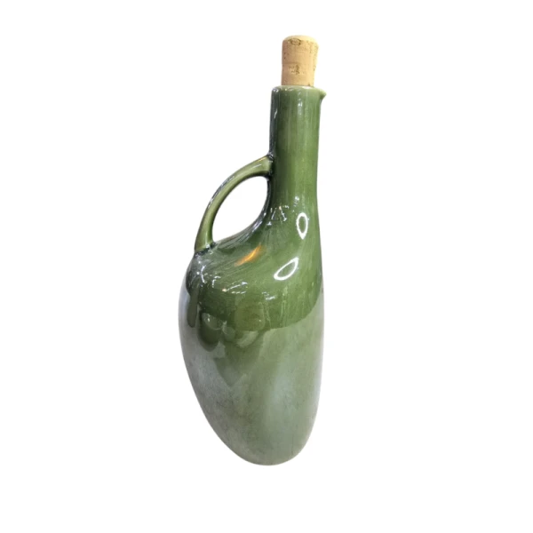 BOUTEILLE CANARD POUR HUILE D'OLIVE 1L VERT BRILLANT HAMILA STONEWARE