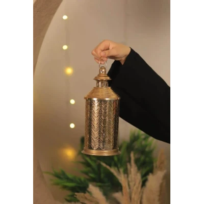 FANOUS RAMADAN LED EN MÉTAL DORÉ AVEC MUSIQUE - 1