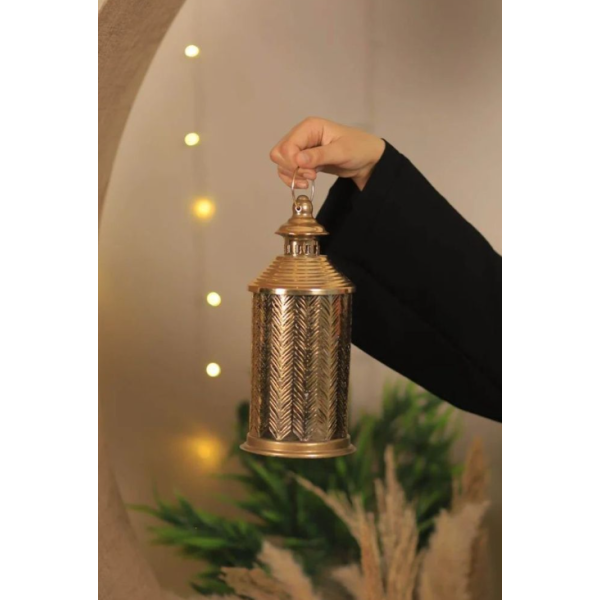 FANOUS RAMADAN LED EN MÉTAL DORÉ AVEC MUSIQUE