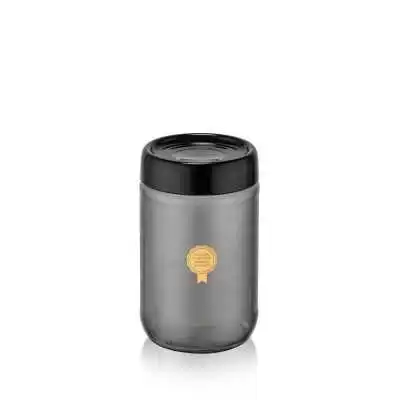 BOCAL DE CONSERVATION EN VERRE NOIR FUMÉ 660ML QLUX QLUX - 1