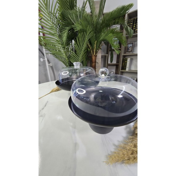 CLOCHE À GÂTEAU METAL AVEC COUVERCLE PLASTIQUE Ø24CM