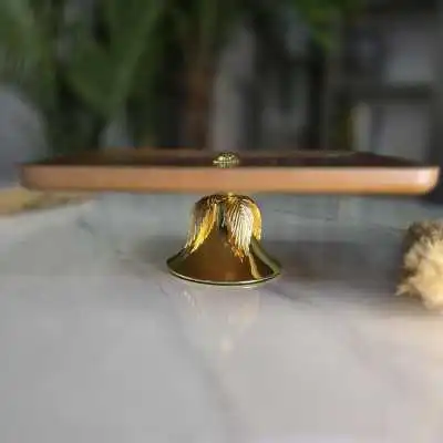 PLATEAU DE SERVICE EN BOIS / DORÉ RECTANGULAIRE 30*20CM - 2