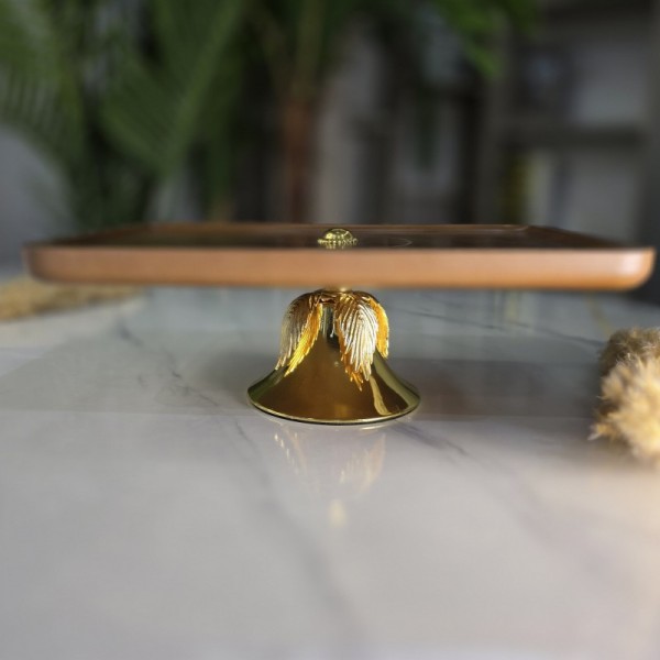 PLATEAU DE SERVICE EN BOIS / DORÉ RECTANGULAIRE 30*20CM